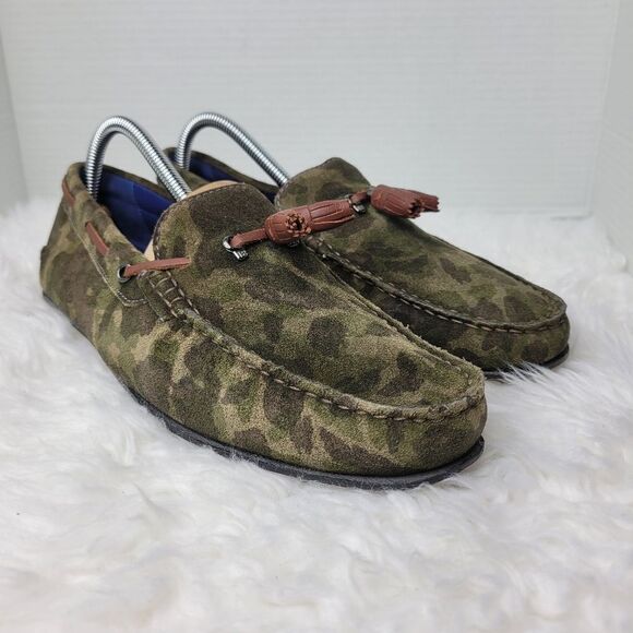 Ted Baker Brently Men's Loafer Size 9 Driving Tassel Loafer Camo Suede Shoes - Picture 1 of 10